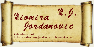 Miomira Jordanović vizit kartica